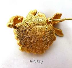 EXTREMELY RARE! Vintage 1960s BOUCHER Honeycomb & Bee Rhinestone Brooch