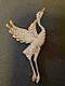 Early Vintage Dujay Pave Rhinestone Flying Crane Brooch Pin, Excellent