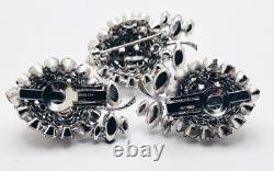 Early Vintage Unsigned Schreiner Rhinestone Fruit Brooch & Clip-on Earrings Set