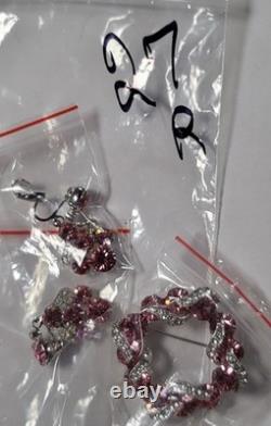 Eisenberg Ice Pink Brooch And Earrings Vintage