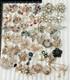 Elegant Floral Brooch Lot 50 Rhinestone Crystal Pearl Gold Tone Vintage Style