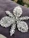 Elsa Schiaparelli Orchid Brooch Unsigned Rhinestone Vintage 1950s Couture