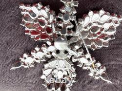 Elsa Schiaparelli Orchid Brooch Unsigned Rhinestone Vintage 1950s Couture