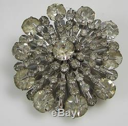 Estate Beautiful Vintage Sparkly HUGE Rhinestone Starburst Pin 24.5 Gram Brooch
