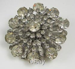 Estate Beautiful Vintage Sparkly HUGE Rhinestone Starburst Pin 24.5 Gram Brooch