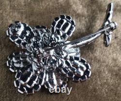 Excellent Vintage Weiss Rhinestone 2.5 Flower Floral Brooch Pin / Pendant
