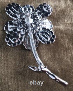 Excellent Vintage Weiss Rhinestone 2.5 Flower Floral Brooch Pin / Pendant