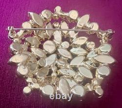 FABULOUS VTG JULIANA D&E EARLY 60s SHADES OF FALL HUGE DOMED RHINESTONES BROOCH