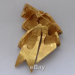 Fab! Huge Sparkly Vintage Ciner Grey Crystal Rhinestone Ribbon Bow Brooch Pin