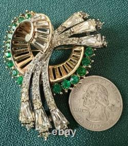 Fabulous Retro Deco Rhinestones Brooch Unsigned Exquisite Piece