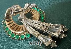 Fabulous Retro Deco Rhinestones Brooch Unsigned Exquisite Piece