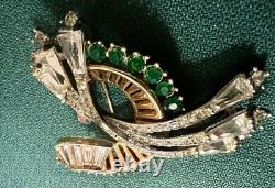 Fabulous Retro Deco Rhinestones Brooch Unsigned Exquisite Piece