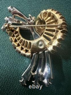Fabulous Retro Deco Rhinestones Brooch Unsigned Exquisite Piece