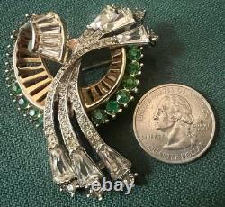 Fabulous Retro Deco Rhinestones Brooch Unsigned Exquisite Piece