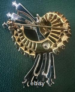 Fabulous Retro Deco Rhinestones Brooch Unsigned Exquisite Piece