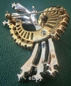 Fabulous Retro Deco Rhinestones Brooch Unsigned Exquisite Piece