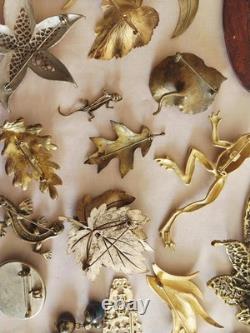 Fancy Vintage Brooch Collection Lot of 130 Large Rhinestone Christmas Estate