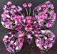 GIORGIO ARMANI Gorgeous Pink & Purple Butterfly Vintage Pin Brooch