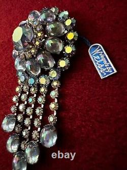 GORGEOUS VINTAGE MINT CONDITION WithORIGINAL WEISS TAG BROOCH 3 1/2 A. B CABOCHONS