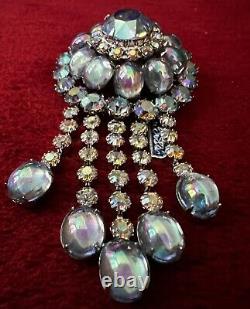 GORGEOUS VINTAGE MINT CONDITION WithORIGINAL WEISS TAG BROOCH 3 1/2 A. B CABOCHONS