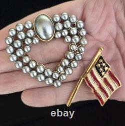 GORGEOUS Vintage Rhinestone Pearl Brooch Lot Of 15 Brilliant Bright Multi-color