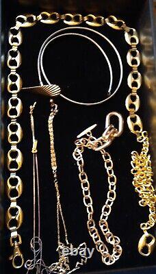 Gold Tone Costume Jewelry Lot Vintage to Now Signed & Unsigned All Wearable