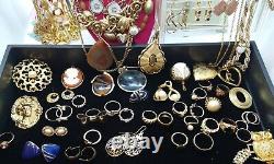 Gold Tone Costume Jewelry Lot Vintage to Now Signed & Unsigned All Wearable