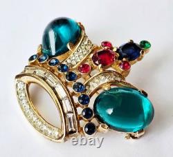 Gorgeous Signed Crown Trifari Alfred Philippe Crown Brooch