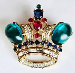 Gorgeous Signed Crown Trifari Alfred Philippe Crown Brooch