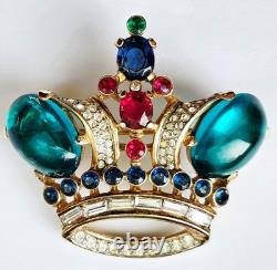 Gorgeous Signed Crown Trifari Alfred Philippe Crown Brooch