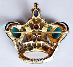 Gorgeous Signed Crown Trifari Alfred Philippe Crown Brooch