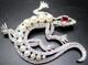 Gorgeous Sparkling Ice Rhinestone Faux Pearl Rhodium Plate Lizard Vintage Brooch