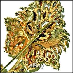 Gorgeous Vintage Coro Large Rhinestone Flower Brooch Pin