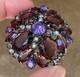 Gorgeous Vintage Verified D&E Juliana Amethyst Purple AB Rhinestone Brooch Pin