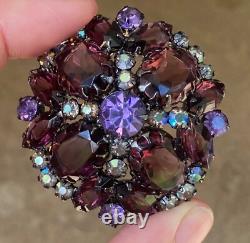 Gorgeous Vintage Verified D&E Juliana Amethyst Purple AB Rhinestone Brooch Pin