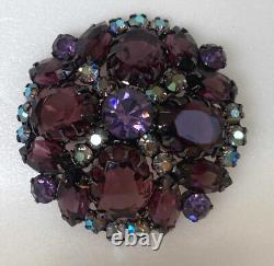 Gorgeous Vintage Verified D&E Juliana Amethyst Purple AB Rhinestone Brooch Pin