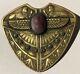 Great Antique 1920's Brass & Rhinestone Egyptian Purple Scarab Sash Pin Brooch