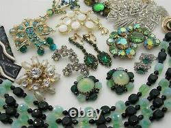 HIGH END Vintage RHINESTONE Jewelry Lot SIGNED Brooches Earrings CORO PEGASUS