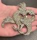 HUGE POT METAL Art Deco Phoenix Gryphon Bird Brooch Silver Tone Rhinestones READ