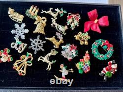 HUGE VINTAGE LOT signed Christmas Brooch Pin Napier Monet + 3 lbs $2 each