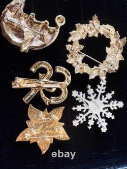 HUGE VINTAGE LOT signed Christmas Brooch Pin Napier Monet + 3 lbs $2 each