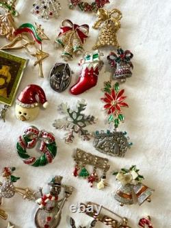 HUGE VINTAGE LOT signed Christmas Brooch Pin Napier Monet + 3 lbs $2 each