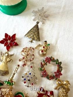 HUGE VINTAGE LOT signed Christmas Brooch Pin Napier Monet + 3 lbs $2 each