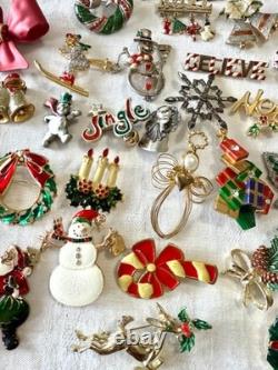 HUGE VINTAGE LOT signed Christmas Brooch Pin Napier Monet + 3 lbs $2 each