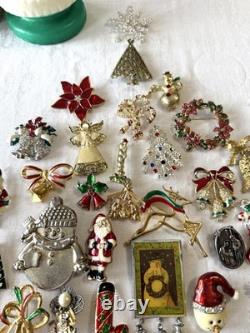HUGE VINTAGE LOT signed Christmas Brooch Pin Napier Monet + 3 lbs $2 each