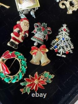 HUGE VINTAGE LOT signed Christmas Brooch Pin Napier Monet + 3 lbs $2 each