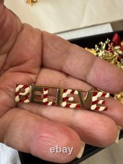 HUGE VINTAGE LOT signed Christmas Brooch Pin Napier Monet + 3 lbs $2 each