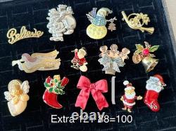 HUGE VINTAGE LOT signed Christmas Brooch Pin Napier Monet + 3 lbs $2 each