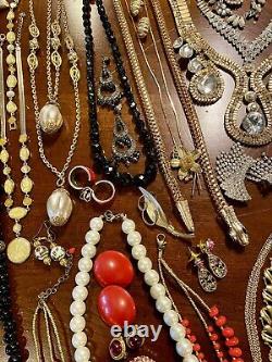 HUGE Vintage Costume To Modern Brooch Some SIGNED Earrings Necklace Estate Lot