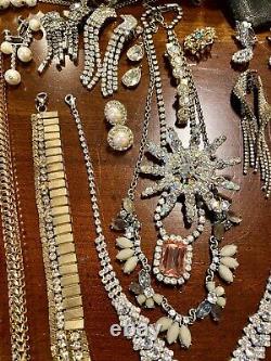 HUGE Vintage Costume To Modern Brooch Some SIGNED Earrings Necklace Estate Lot